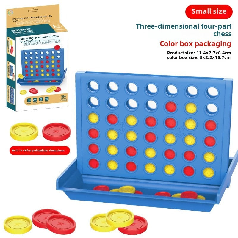 Children's fun three-dimensional four-in-one chess toy vertical version of five-in-one chess logical thinking interactive board game toy