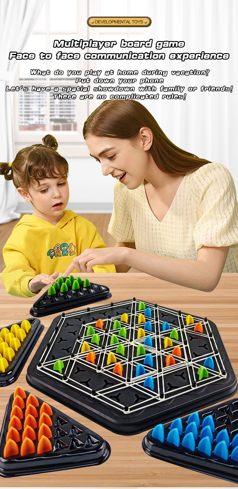 Kettendreieck Schach Desktop Puzzle Spiel Familie Eltern-Kind Interaktives Spiel Übung Logik Puzzle Spielzeug