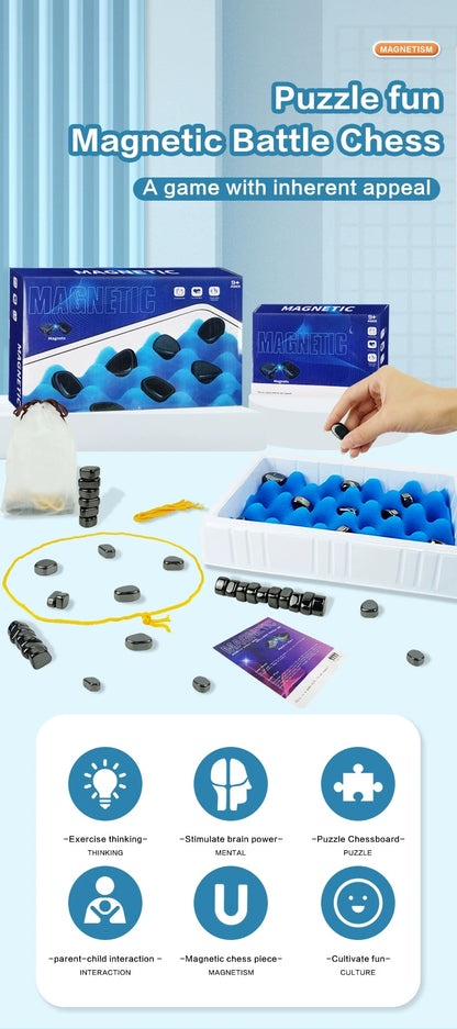 Magnetisches Schach, Lernspielzeug, Auf Donner treten, Magnetische Induktion, Eltern-Kind-Interaktion, Tischspiele für Kinder, Schach mit Magneteffekt