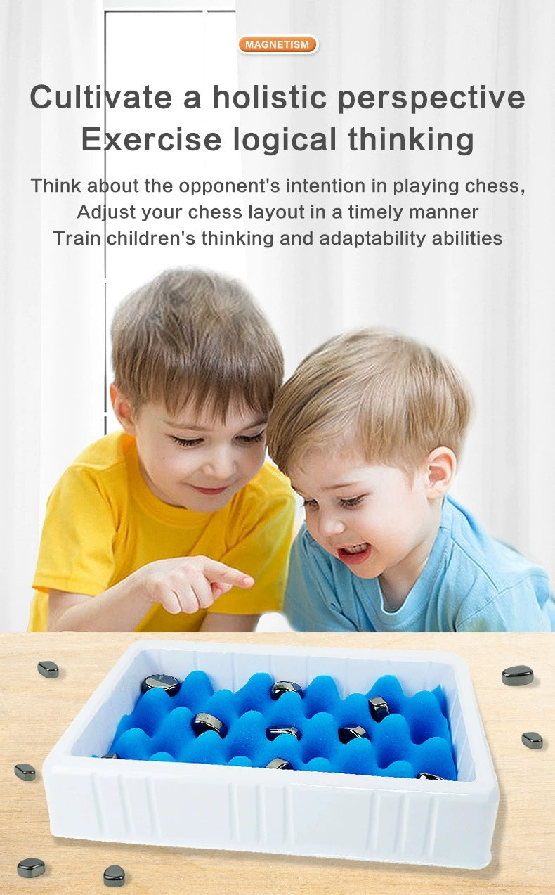 Magnetisches Schach, Lernspielzeug, Auf Donner treten, Magnetische Induktion, Eltern-Kind-Interaktion, Tischspiele für Kinder, Schach mit Magneteffekt