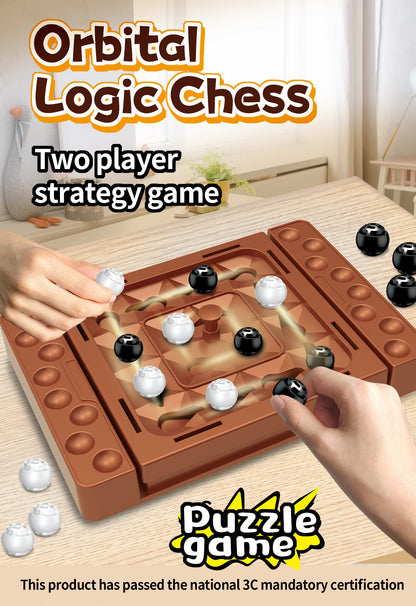 Track logic chess family parent-child battle chess children's educational rotating chess black and white four-in-one chess game strategy toy