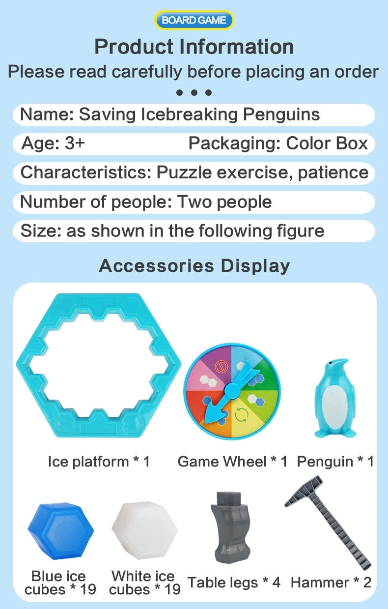 Pinguin-Eisbrecher-Spielzeug Knock Ice Penguins Icebreaker Penguins Save the Penguins Interaktives Eltern-Kind-Spielzeug für den Desktop von Kindern