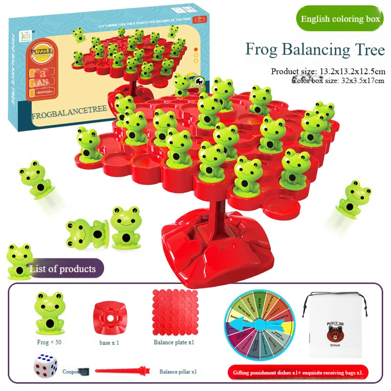 Frog Balance Tree Gioco da tavolo educativo per bambini Space Balance Tree Jenga Doppio giocattolo interattivo da battaglia